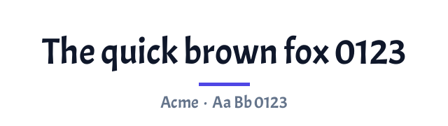 پیش‌نمایش فونت Acme