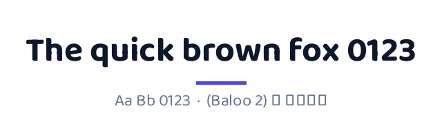 پیش‌نمایش فونت بالو ۲ (Baloo 2)