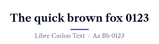 پیش‌نمایش فونت Libre Caslon Text