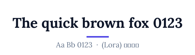 پیش‌نمایش فونت لورا (Lora)