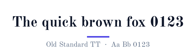 پیش‌نمایش فونت Old Standard TT