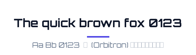 پیش‌نمایش فونت اوربیترون (Orbitron)