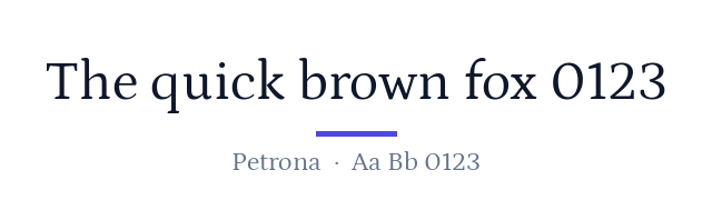پیش‌نمایش فونت Petrona