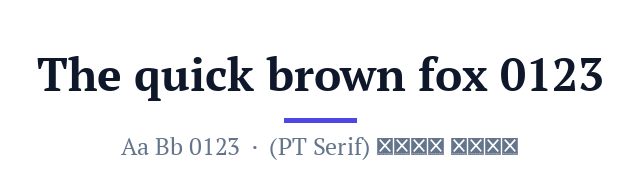 پیش‌نمایش فونت پی‌تی سریف (PT Serif)