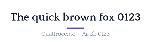 پیش‌نمایش فونت Quattrocento