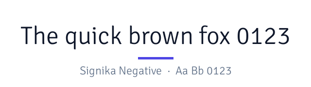 پیش‌نمایش فونت Signika Negative