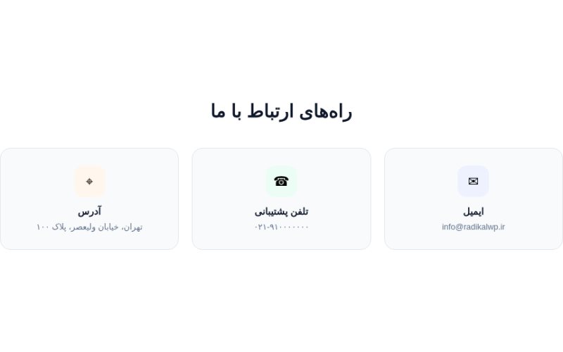 تماس با سه کانال ارتباطی