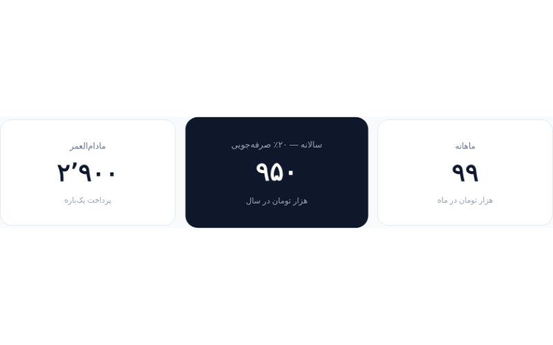 قیمت سه‌ستونه ساده روشن